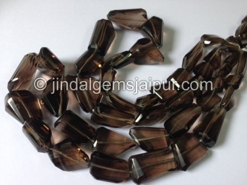 Smokey Faceted Laser Cut Nuggets Shape Beads